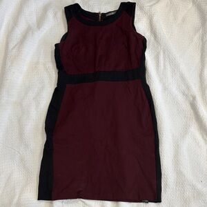 Chic Burgundy and Black Mini Dress